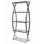 Металлический стеллаж со стеклянными полками Molecule варинант исполнения - 1 | Loft Concept в Ульяновске