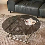 Дизайнерский журнальный стол с круглой столешницей на стальном основании Rivetyk варинант исполнения - 3 | Loft Concept в Ульяновске