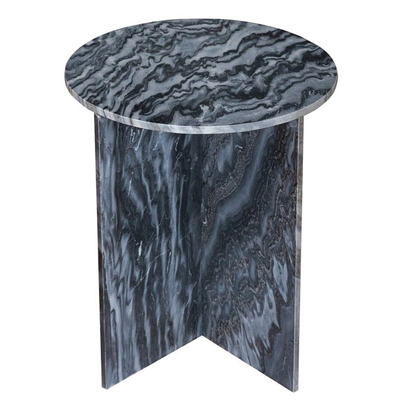 Столик кофейный с столешницей из черного мрамора Compact Black Marble Table Черный Мрамор Nero в Ульяновске | Loft Concept 