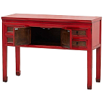 Деревянная консоль в китайском стиле с ящиками и дверцами красная Chinese Console Table варинант исполнения - 3 | Loft Concept в Ульяновске