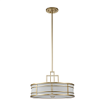 Подвесной светильник цвета латунь с белым матовым плафоном с геометрическим рисунком Feiss варинант исполнения - 2 | Loft Concept в Ульяновске