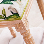 Банкетка из натурального бука золотистая с изображением птиц и цветов Blooming Bird варинант исполнения - 4 | Loft Concept в Ульяновске