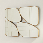 Зеркало в ассиметричной раме золотистого цвета Chaotic варинант исполнения - 3 | Loft Concept в Ульяновске