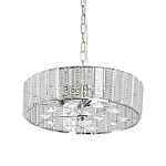 Люстра круглая на цепи цвета хром с прозрачными рельефными хрустальными пластинами Textured Glass Chandelier варинант исполнения - 1 | Loft Concept в Ульяновске