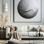 Подвесной светильник белого цвета с тремя геометрическими плафонами Alora Mood варинант исполнения - 7 | Loft Concept в Ульяновске