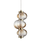 Подвесной светильник с 3-мя рифлеными стеклянными шарами Marcelh Light варинант исполнения - 1 | Loft Concept в Ульяновске