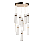 Люстра каскадная с прозрачными цилиндрическими плафонами Jenae Glass Tube Lighting варинант исполнения - 2 | Loft Concept в Ульяновске