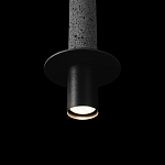 Подвесной светильник с узким цилиндрическим плафоном и черным металлическим декором Concrete Pipe варинант исполнения - 7 | Loft Concept в Ульяновске