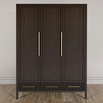 Большой Шкаф Primo Темный орех с 3 дверьми и 3 выдвижными ящиками варинант исполнения - 1 | Loft Concept в Ульяновске