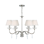 Люстра цвета никель с прозрачными стеклянными подвесками в форме капель Elstead Lighting варинант исполнения - 2 | Loft Concept в Ульяновске