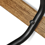 Барный стул со спинкой и металлической подставкой на 4-х деревянных ножках Бежевый Велюр Vendramin Chair варинант исполнения - 6 | Loft Concept в Ульяновске