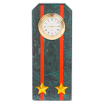 Часы погон ВС подарочные настольные из натурального камня Змеевик Military Clock варинант исполнения - 13 | Loft Concept в Ульяновске