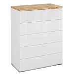 Комод с белым глянцевым фасадом с 5-ю ящиками Grace of Furniture  варинант исполнения - 1 | Loft Concept в Ульяновске