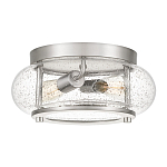 Потолочный светильник цвета никель с плафоном из прозрачного фактурного стекла Quoizel варинант исполнения - 1 | Loft Concept в Ульяновске