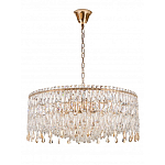 Люстра круглая с хрустальными подвесками на золотистом каркасе Roul Crystal Light варинант исполнения - 9 | Loft Concept в Ульяновске