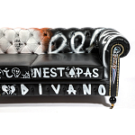 Диван Честерфильд граффити graffiti Orange Sofa натуральная кожа варинант исполнения - 9 | Loft Concept в Ульяновске