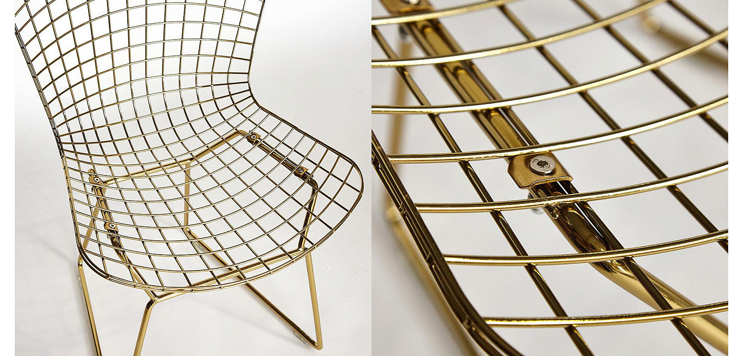 Стул Bertoia Side Chair gold - Loft-Concept в Ульяновске