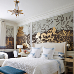 Обои ручная роспись в стиле Арт-деко Rateau Colourway SC-243 on Deep Rich Gold gilded paper варинант исполнения - 1 | Loft Concept в Ульяновске