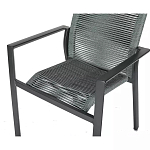 Стул темно-серый с высокой плетеной спинкой и сиденьем Braided Strength варинант исполнения - 7 | Loft Concept в Ульяновске