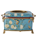 Салфетница прямоугольная голубого цвета с цветами и бабочками Blue Garden варинант исполнения - 1 | Loft Concept в Ульяновске