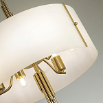 Люстра на штанге с белым круглым плафоном на бронзовом основании с вертикальным декором из металлических трубок Sohne варинант исполнения - 4 | Loft Concept в Ульяновске