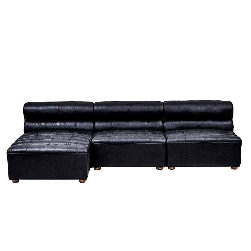 Диван Veronica Leather Sofa Черный в Ульяновске | Loft Concept 