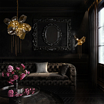 Люстра подвесная со стеклянными плафонами из дымчатого и золотистого с шестью вертикальными подвесками Gilded Mirage  варинант исполнения - 9 | Loft Concept в Ульяновске