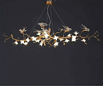Люстра в виде золотой ветки с цветами и птичками Marvelous Garden варинант исполнения - 7 | Loft Concept в Ульяновске