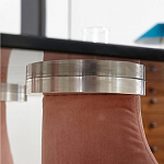 Обеденный стол со стеклянной столешницей и розовыми ножками с тканевой обивкой Wrigley варинант исполнения - 3 | Loft Concept в Ульяновске