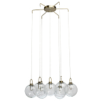 Люстра с 7-ю плафонами из прозрачного стекла в форме шара Orb Cascade  варинант исполнения - 4 | Loft Concept в Ульяновске