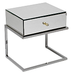 Тумбочка зеркальная с ящиком Mirror Chrome Cabinet варинант исполнения - 1 | Loft Concept в Ульяновске