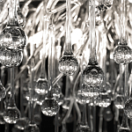 Люстра подвесная с прозрачными стеклянными подвесками в форме капель Диаметр 60 см Droplet Chandelier варинант исполнения - 17 | Loft Concept в Ульяновске