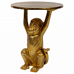 Столик с подстольем в виде обезьянки Bombay Gold варинант исполнения - 1 | Loft Concept в Ульяновске