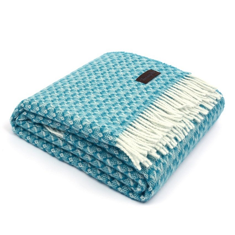 Плед BRIAS TRIANGLE 1510 Marzotto Голубой в Ульяновске | Loft Concept 