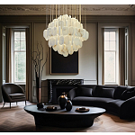 Люстра с овальными подвесками из натурального камня Spatial Composition варинант исполнения - 7 | Loft Concept в Ульяновске