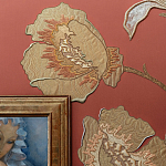 Обои с вышивкой ручной работы Deco Flowers Original colourway on wool sateen варинант исполнения - 2 | Loft Concept в Ульяновске