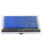Визитница карманная металлическая с накладкой из натурального камня Лазурит Stone Business Card Holders  варинант исполнения - 1 | Loft Concept в Ульяновске