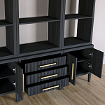 Модульный стеллаж Primo из трех составных элементов Черный дуб варинант исполнения - 5 | Loft Concept в Ульяновске