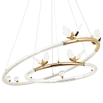 Кольцевая люстра с декором в виде бабочек Glass Butterflies Two Rings Chandelier варинант исполнения - 1 | Loft Concept в Ульяновске