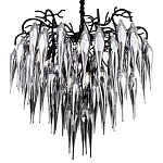 Люстра со стеклянными подвесками дымчатого цвета Ambre Glass Chandelier 80 варинант исполнения - 1 | Loft Concept в Ульяновске