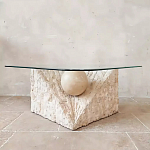 Дизайнерский журнальный стол в виде раковины с жемчужиной под прозрачной столешницей Fahin варинант исполнения - 2 | Loft Concept в Ульяновске