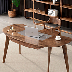 Стол рабочий округлой формы с ящиком  Working Moonnut Table варинант исполнения - 2 | Loft Concept в Ульяновске