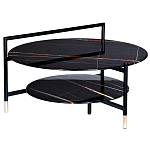 Стол журнальный круглый черный с полкой Inherence варинант исполнения - 1 | Loft Concept в Ульяновске