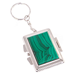 Зеркало брелок складное двухстороннее из натурального камня Малахит Stone Mirrors варинант исполнения - 1 | Loft Concept в Ульяновске