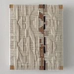 Текстильное панно ручной работы из хлопкового шнура wall panel line beige варинант исполнения - 1 | Loft Concept в Ульяновске