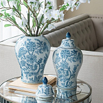 Ваза с крышкой и голубым цветочным рисунком на белом фоне Blue & White Ornament варинант исполнения - 5 | Loft Concept в Ульяновске