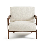 Кресло с обивкой из белого букле Armchair White Boucle варинант исполнения - 4 | Loft Concept в Ульяновске