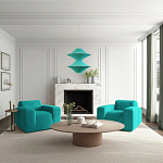 Подвесной вязаный бирюзовый светильник «Звезда Востока 02» варинант исполнения - 1 | Loft Concept в Ульяновске