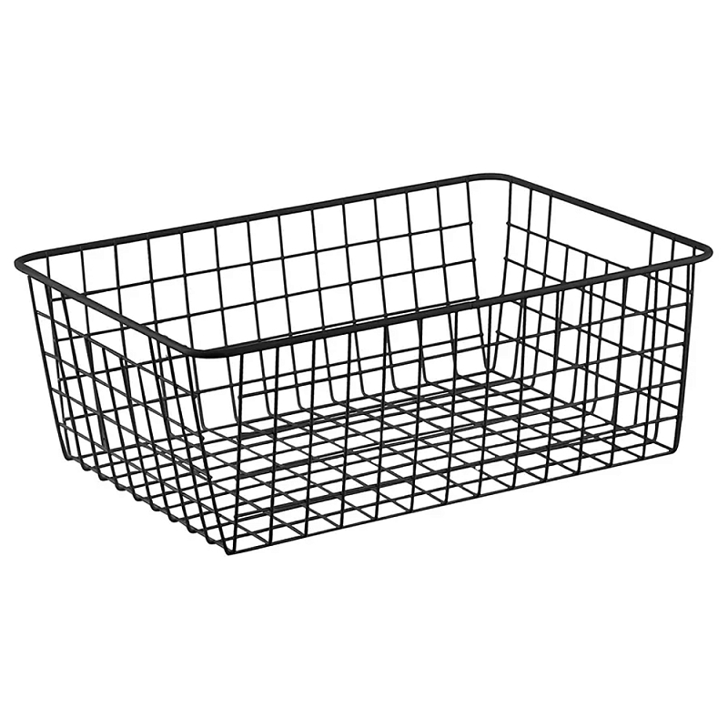 Корзина для хранения железная Iron Basket M Белый Черный Корзина для хранения железная Iron Basket M Белый Черный в Ульяновске | Loft Concept