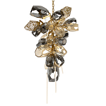 Люстра подвесная вытянутой формы с плафонами из стекла и металла с двумя вертикальными подвесками Gilded Mirage  варинант исполнения - 7 | Loft Concept в Ульяновске